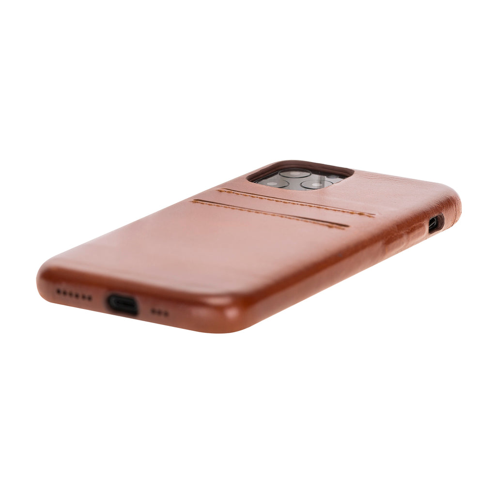 iPhone 11 Pro Russet Leather Snap-On Case with Card Holder - Hardiston - 5