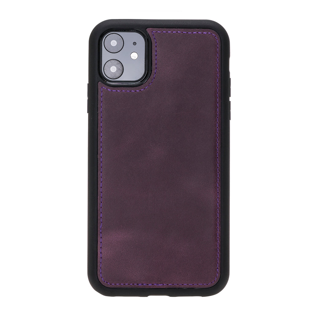iPhone 11 Purple Leather Detachable Dual 2-in-1 Wallet Case with Card Holder - Hardiston - 7