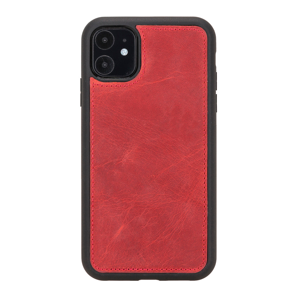 iPhone 11 Red Leather Detachable 2-in-1 Wallet Case with Card Holder - Hardiston - 5