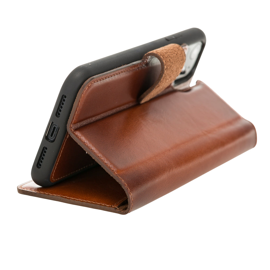 iPhone 11 Russet Leather Detachable 2-in-1 Wallet Case with Card Holder - Hardiston - 7