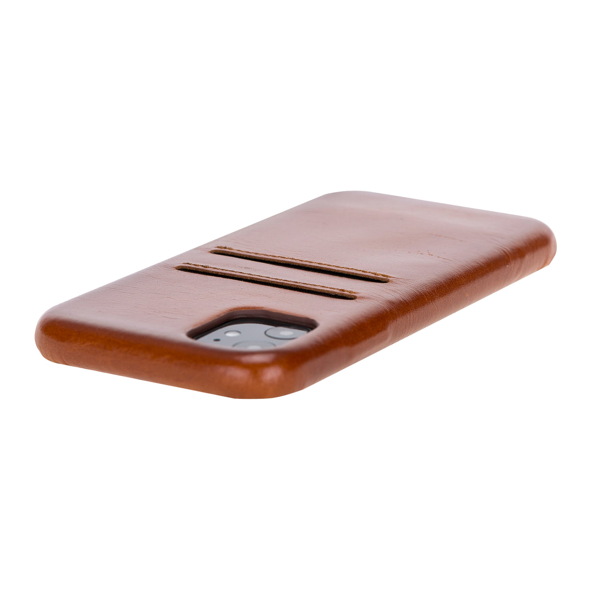 iPhone 11 Russet Leather Snap-On Case with Card Holder - Hardiston - 6