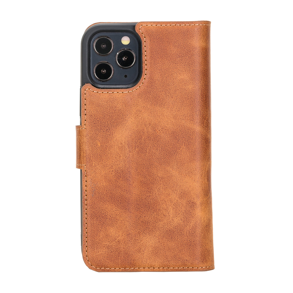 iPhone 12 Amber Leather Detachable 2-in-1 Wallet Case with Card Holder and MagSafe - Hardiston - 3