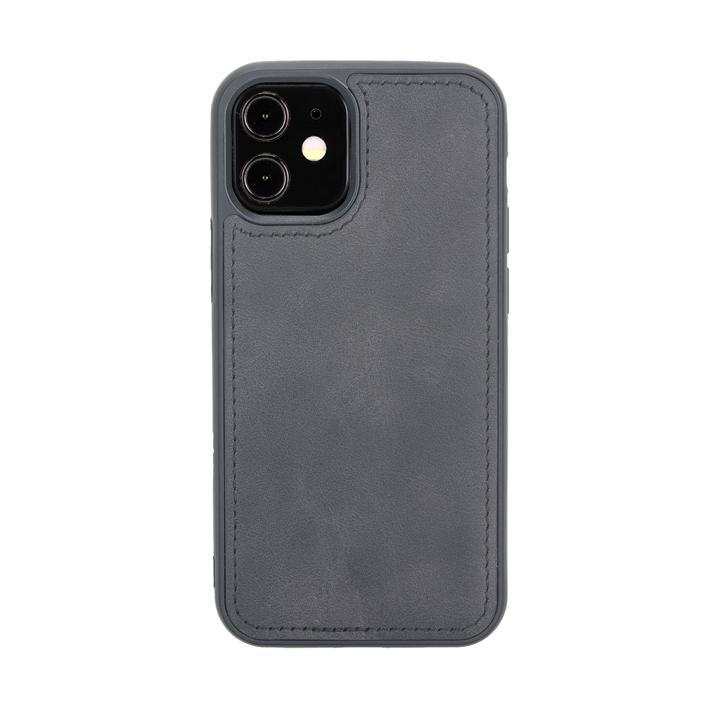 Text: iPhone 12 Mini Black Leather Detachable Dual 2-in-1 Wallet Case with Card Holder and MagSafe - Hardiston - 7