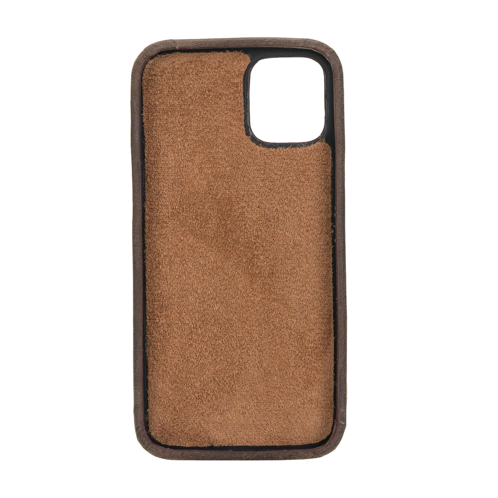 iPhone 12 Mini Mocha Leather Snap-On Case with Card Holder - Hardiston - 3
