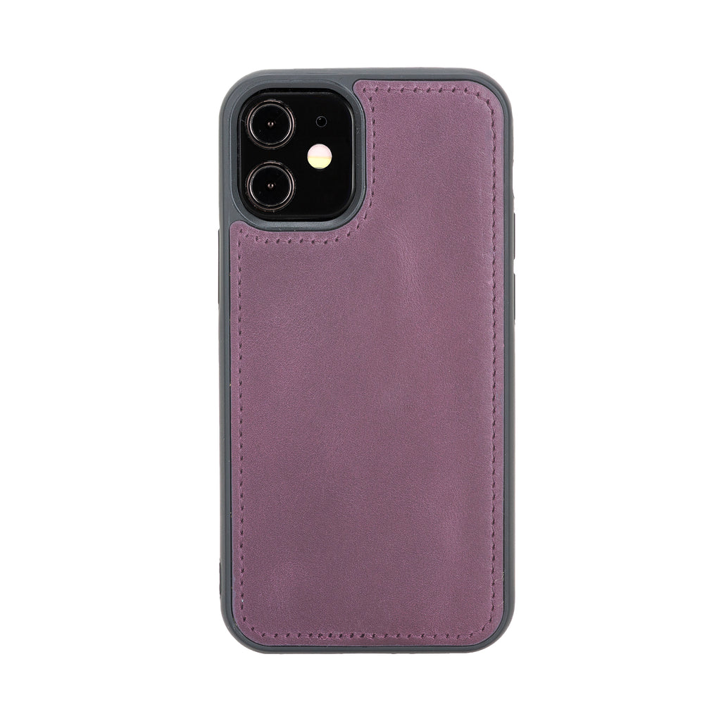 Text: iPhone 12 Mini Purple Leather Detachable Dual 2-in-1 Wallet Case with Card Holder and MagSafe - Hardiston - 7