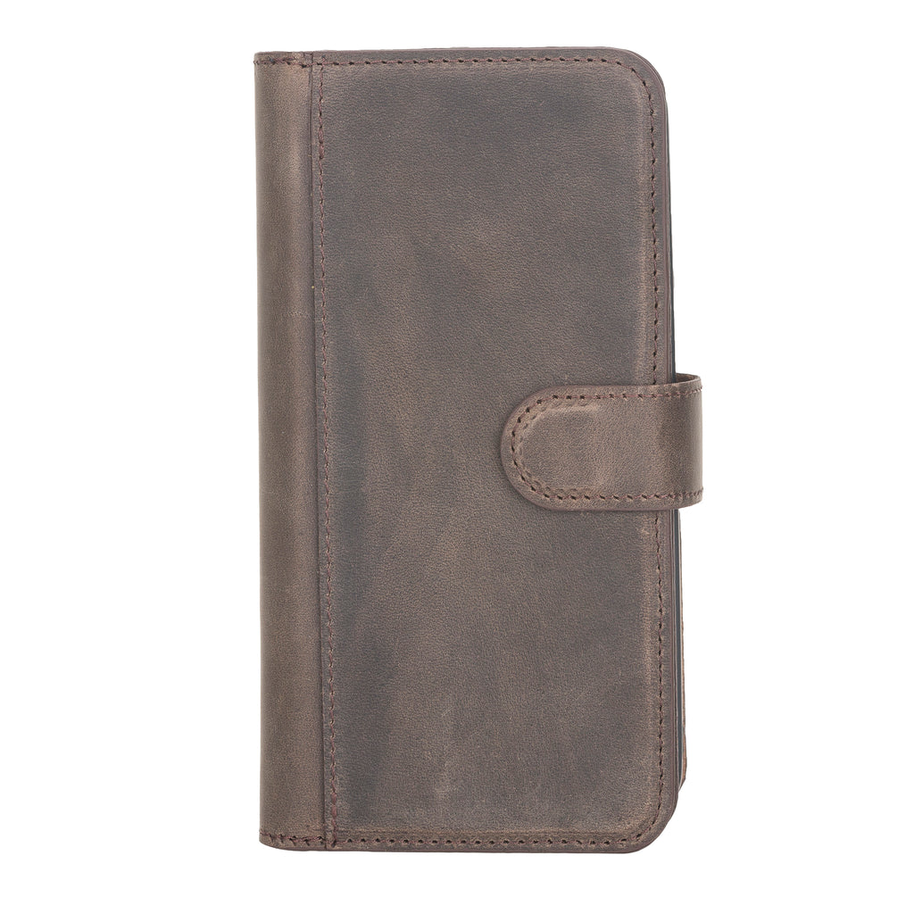 iPhone 12 Pro Max Mocha Leather Detachable Dual 2-in-1 Wallet Case with Card Holder and MagSafe - Hardiston - 5