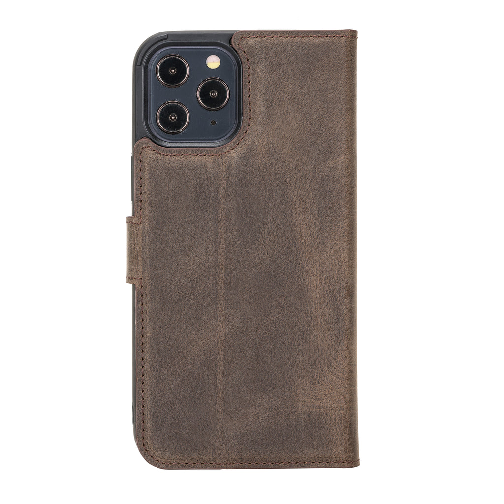 iPhone 12 Pro Max Mocha Leather Detachable 2-in-1 Wallet Case with Card Holder and MagSafe - Hardiston - 4