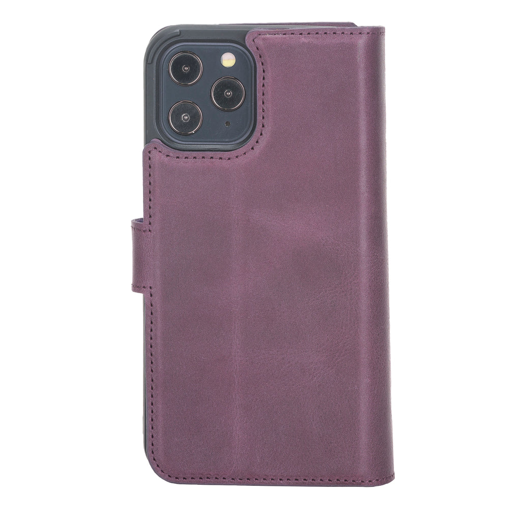 iPhone 12 Pro Max Purple Leather Detachable Dual 2-in-1 Wallet Case with Card Holder and MagSafe - Hardiston - 6