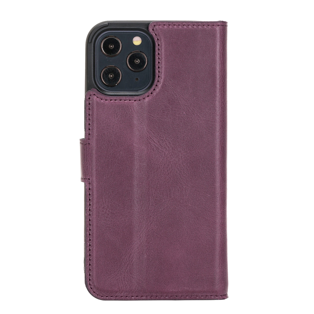 iPhone 12 Pro Max Purple Leather Detachable 2-in-1 Wallet Case with Card Holder and MagSafe - Hardiston - 4