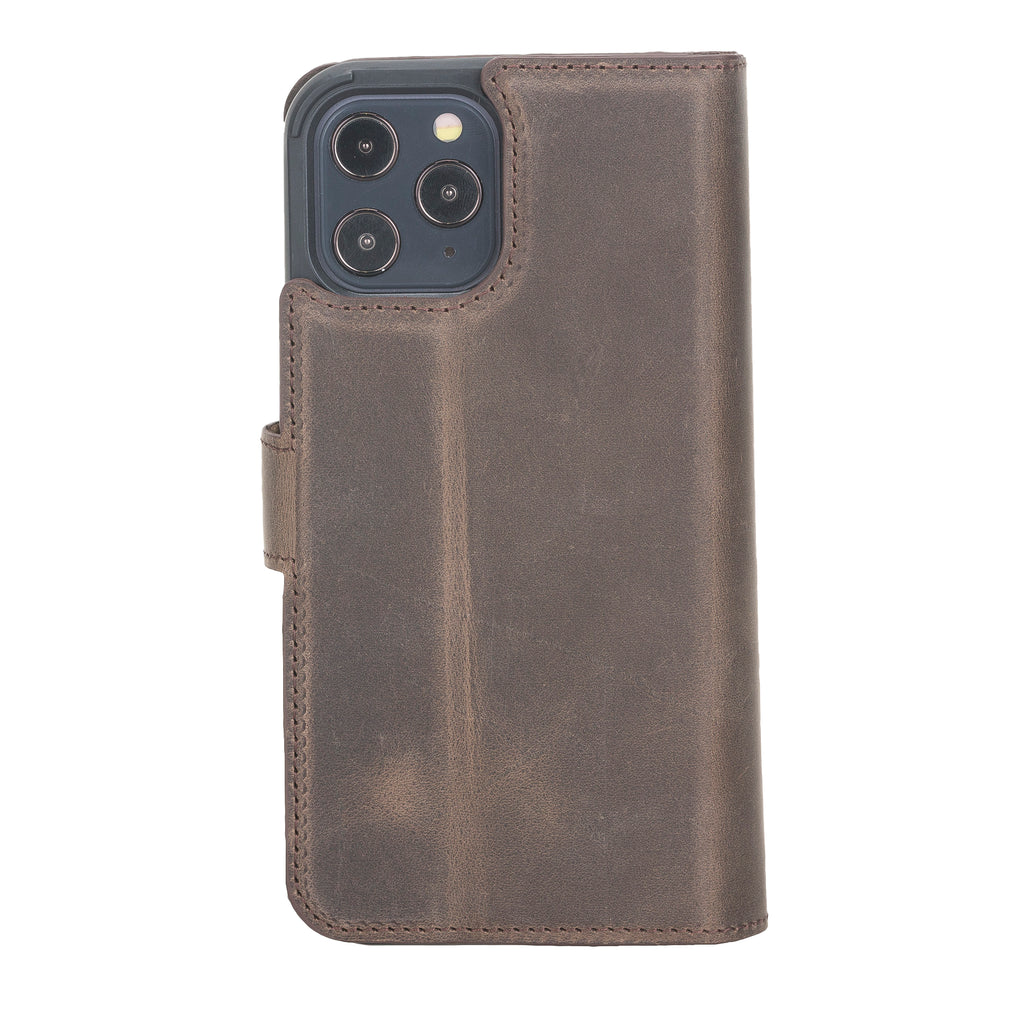 iPhone 12 Pro Mocha Leather Detachable Dual 2-in-1 Wallet Case with Card Holder and MagSafe - Hardiston - 6