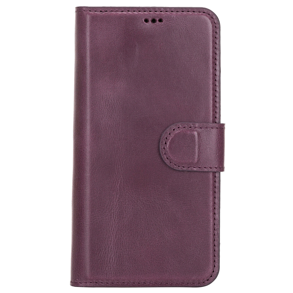 iPhone 12 Pro Purple Leather Detachable 2-in-1 Wallet Case with Card Holder and MagSafe - Hardiston - 3