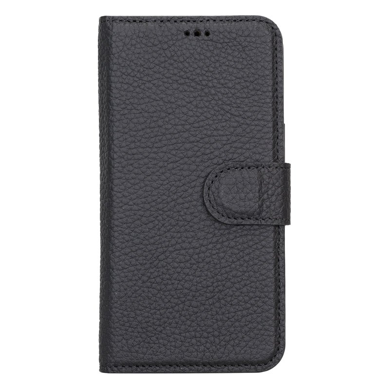 iPhone 13 Black Leather Detachable 2-in-1 Wallet Case with Card Holder and MagSafe - Hardiston - 3