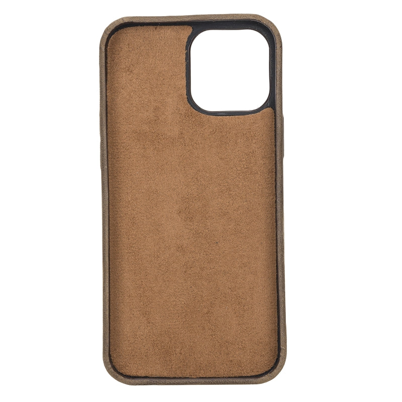 iPhone 13 Pro Mocha Leather Snap-On Case with Card Holder - Hardiston - 4