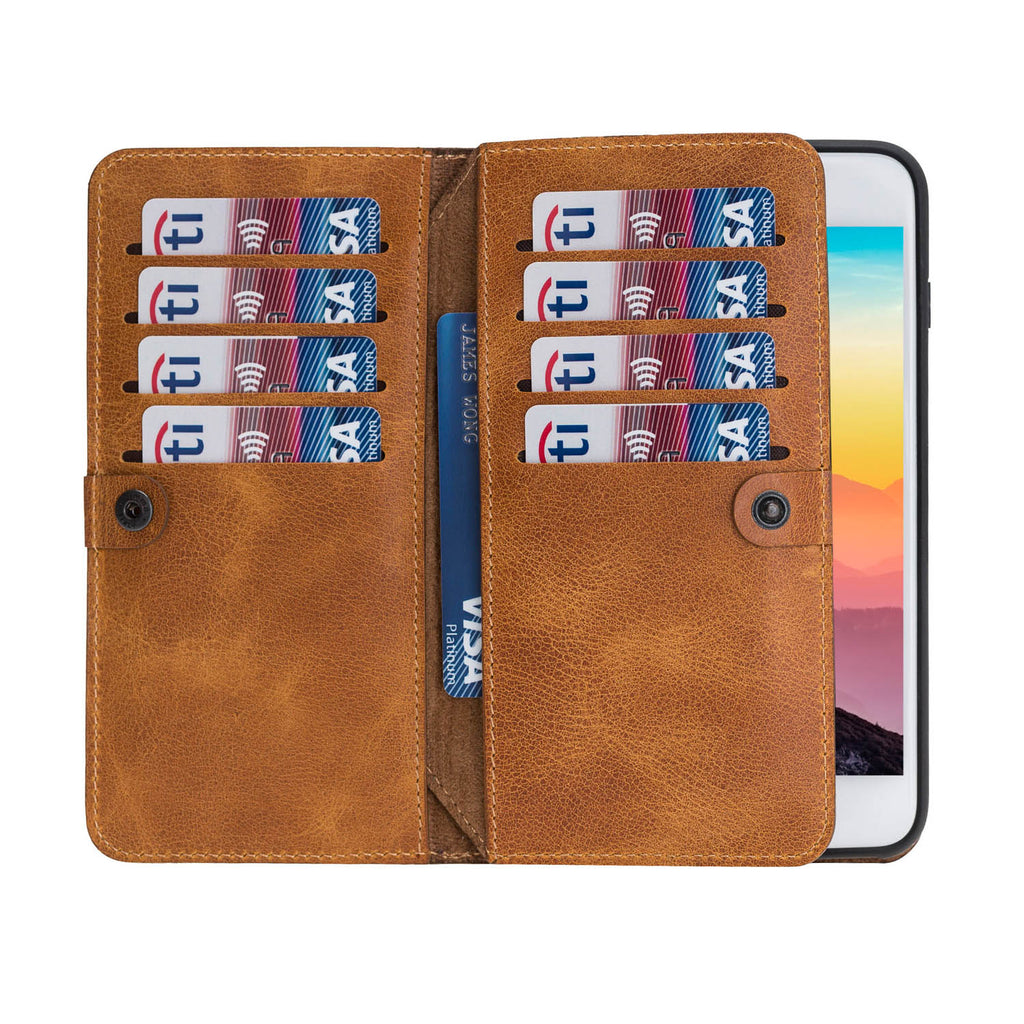 iPhone 8 Plus / 7 Plus Amber Leather Detachable Dual 2-in-1 Wallet Case with Card Holder and MagSafe - Hardiston - 2