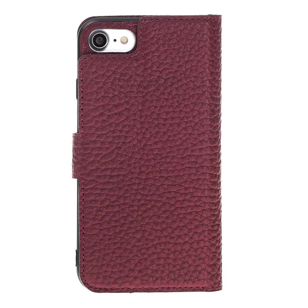 iPhone SE / 8 / 7 Burgundy Leather Detachable 2-in-1 Wallet Case with Card Holder - Hardiston - 5