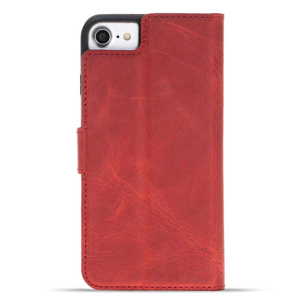 iPhone SE / 8 / 7 Red Leather Detachable 2-in-1 Wallet Case with Card Holder - Hardiston - 5