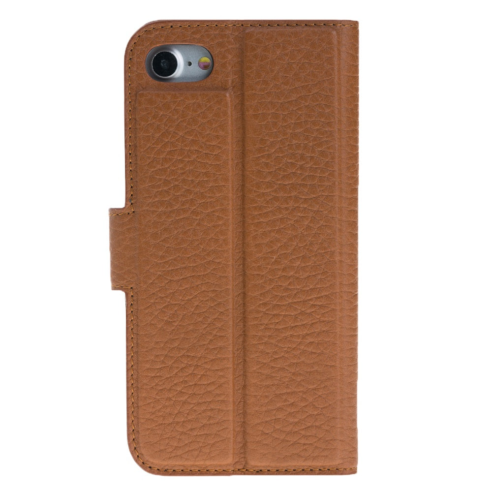 iPhone SE / 8 / 7 Tan Leather Folio 2-in-1 Wallet Case with Card Holder - Hardiston - 3