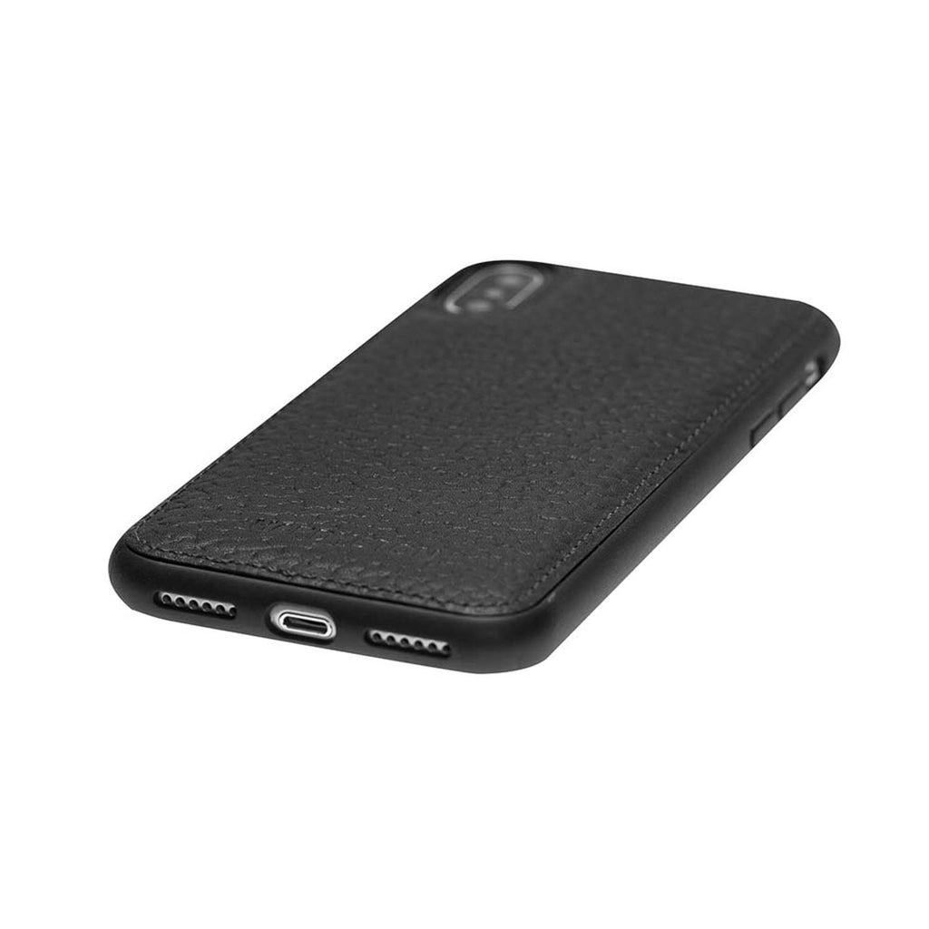 iPhone X / XS Black Leather Snap-On Flex Case - Hardiston - 4
