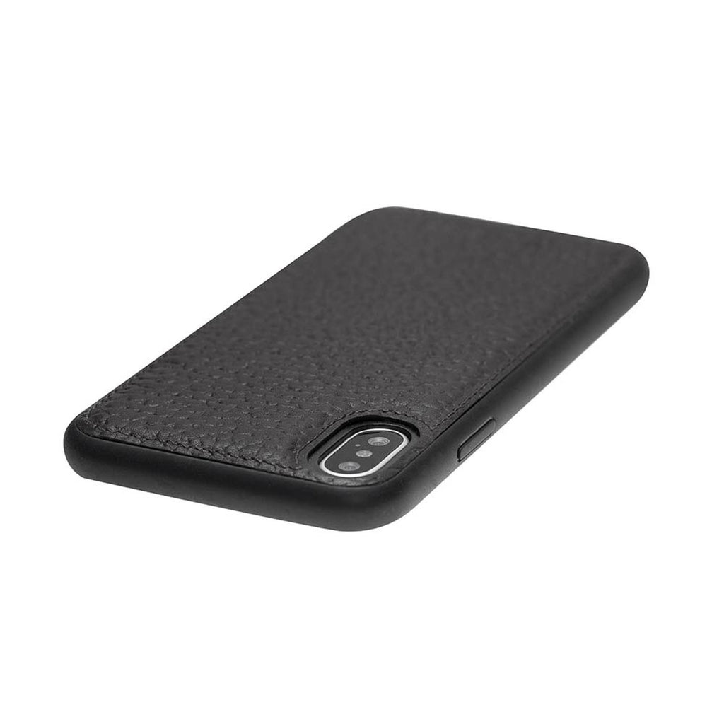 iPhone X / XS Black Leather Snap-On Flex Case - Hardiston - 5