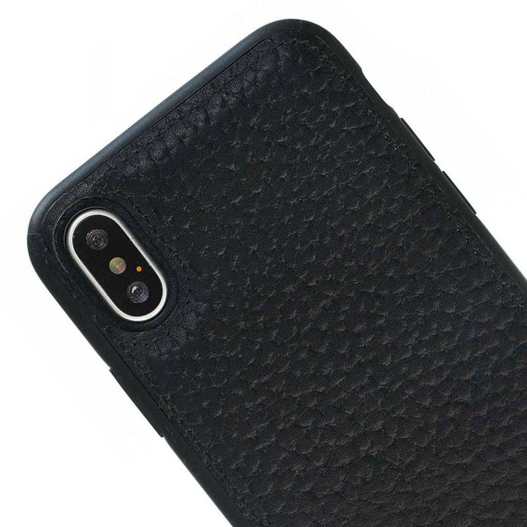iPhone X / XS Black Leather Snap-On Flex Case - Hardiston - 6