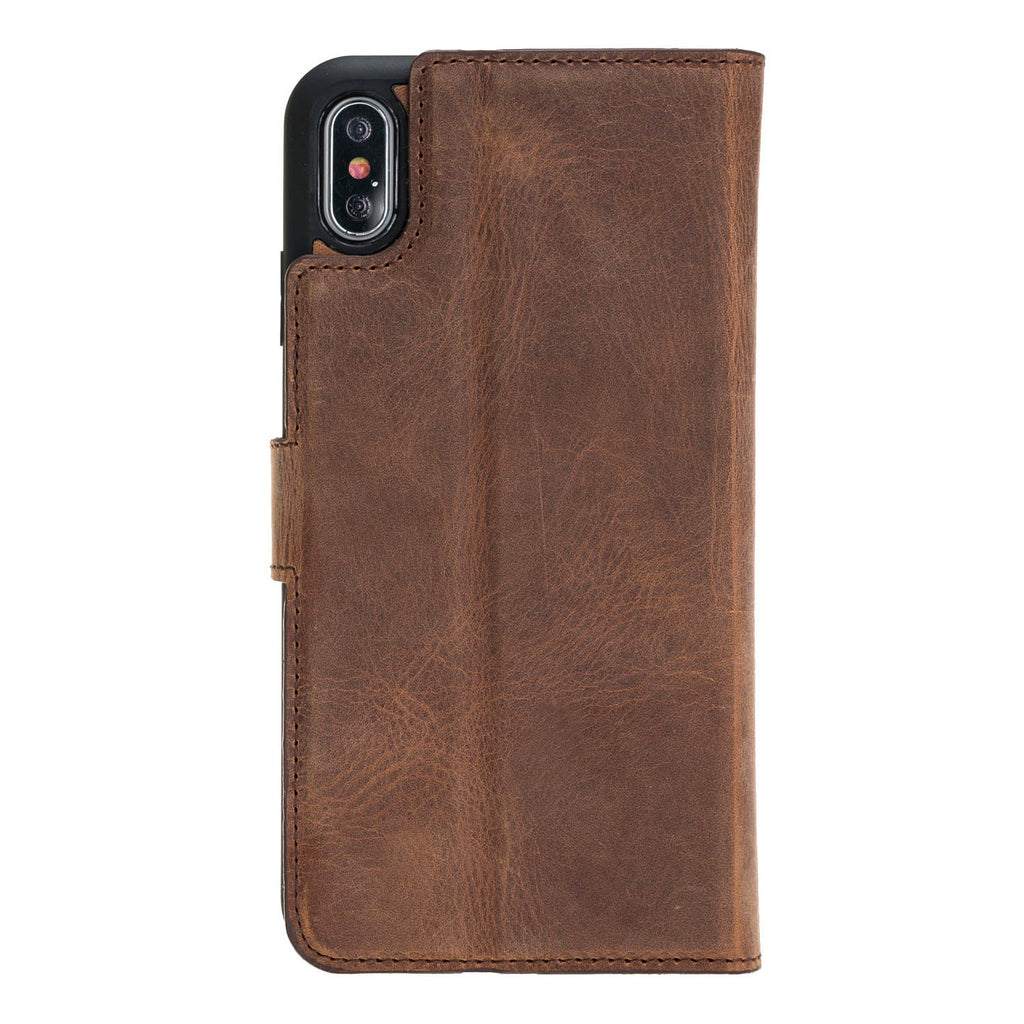 iPhone X/XS Brown Leather Detachable 2-in-1 Wallet Case with Card Holder - Hardiston - 5