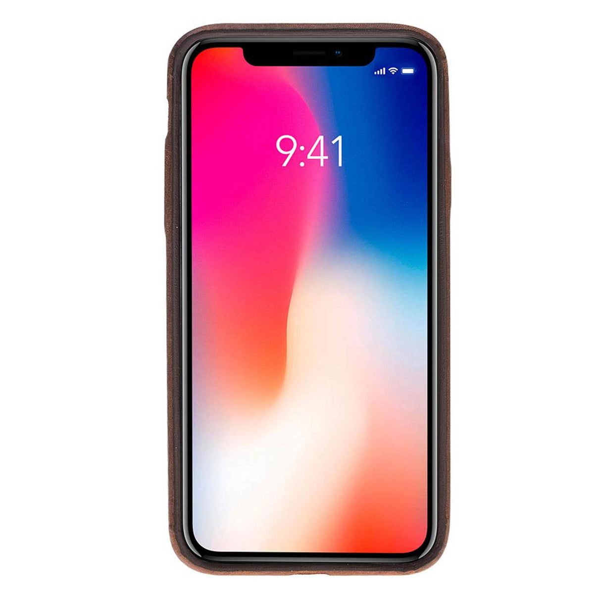 iPhone X / XS Brown Leather Snap-On Case - Hardiston - 2