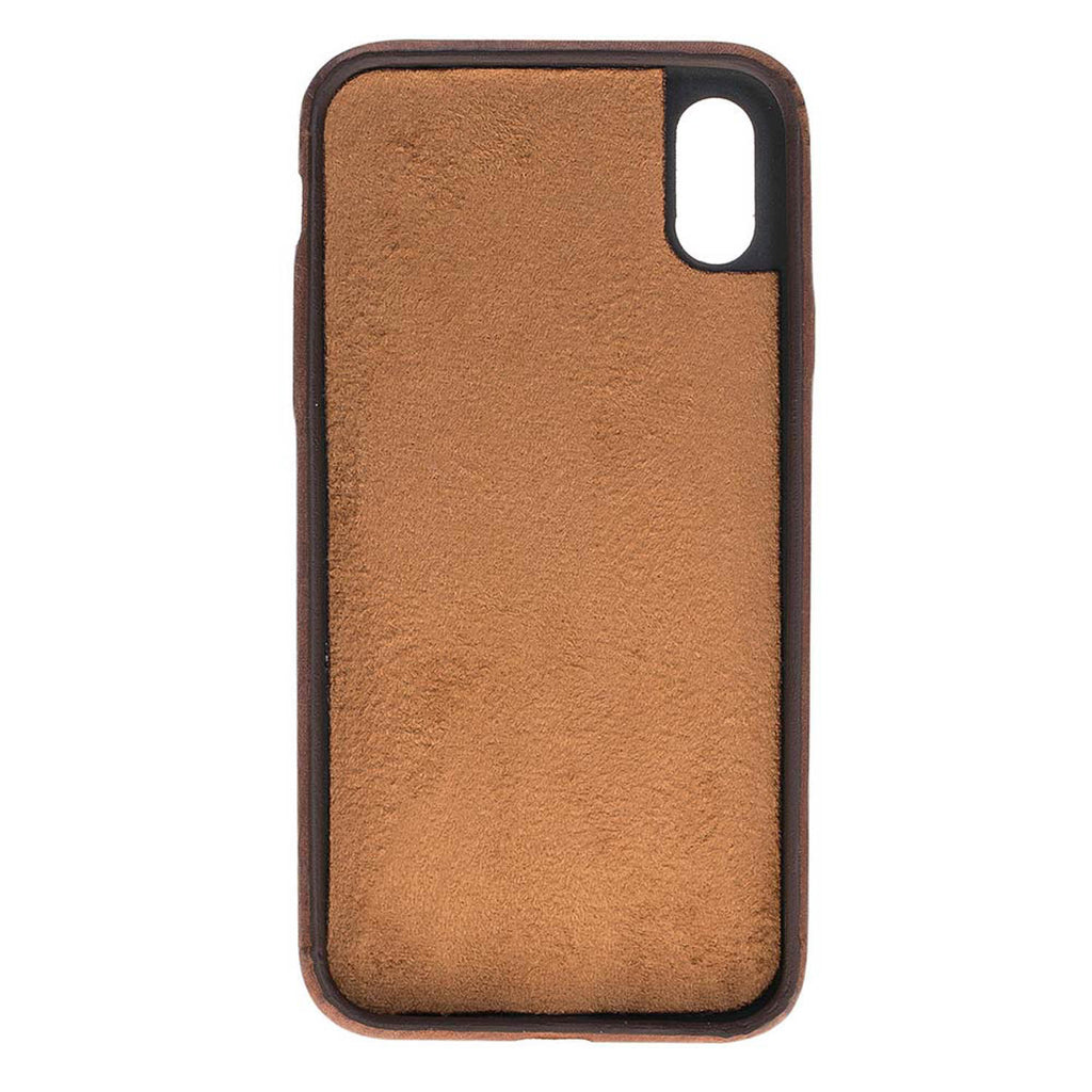 iPhone X / XS Brown Leather Snap-On Case - Hardiston - 3