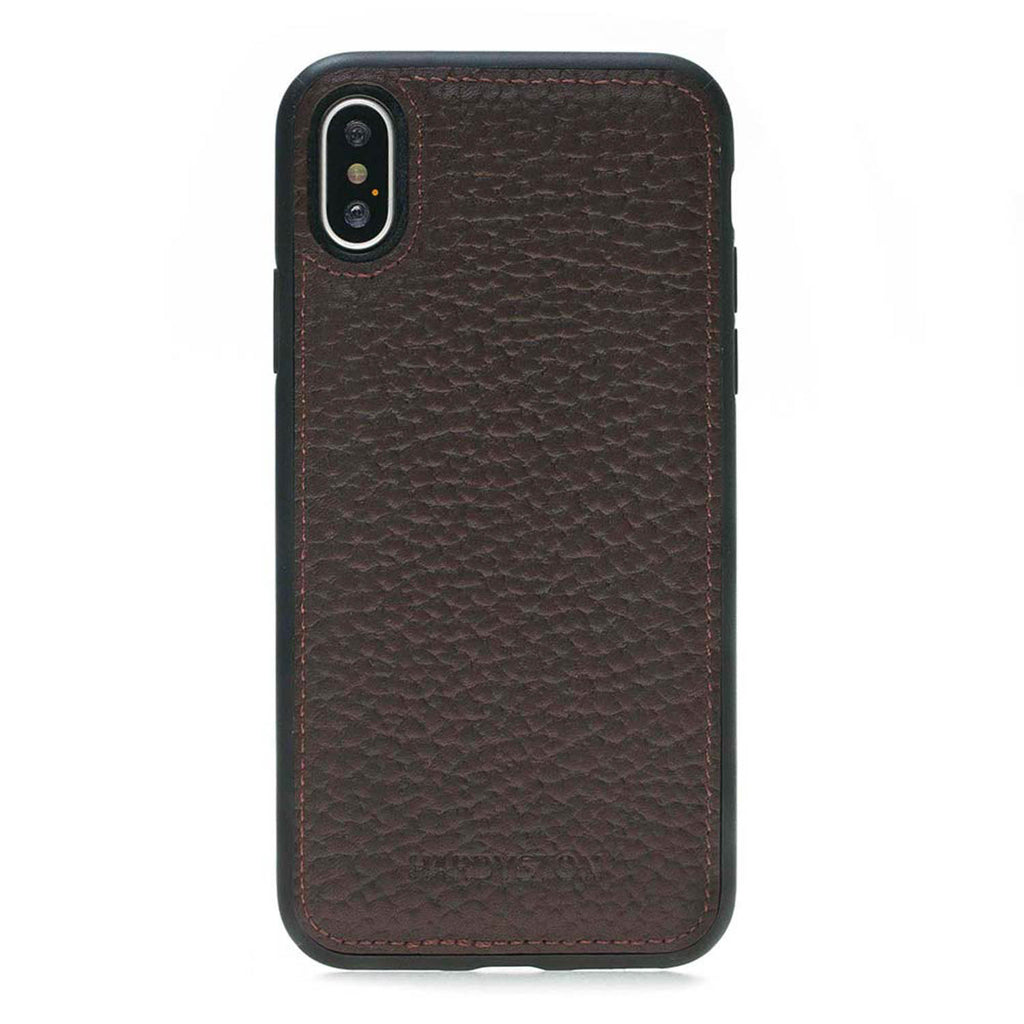 iPhone X / XS Brown Leather Snap-On Flex Case - Hardiston - 1