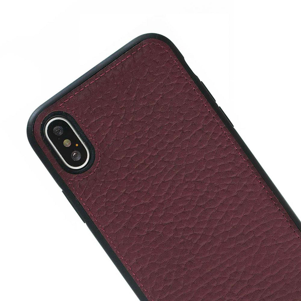 iPhone X / XS Burgundy Leather Snap-On Flex Case - Hardiston - 6