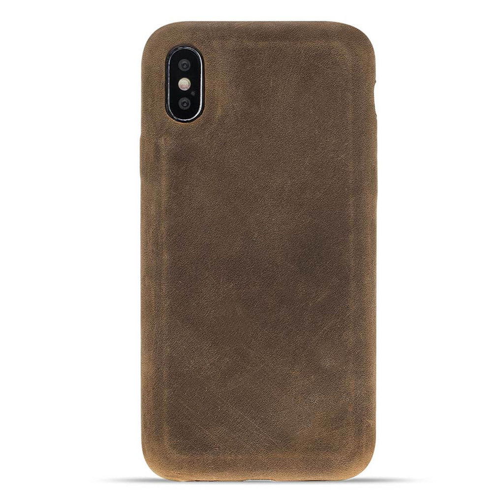 iPhone X / XS Camel Leather Snap-On Case - Hardiston - 1