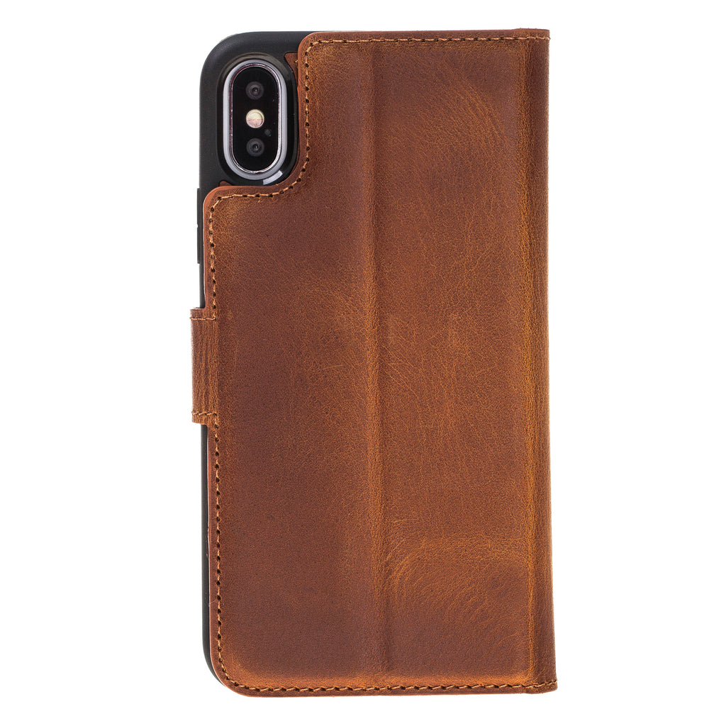 iPhone X/XS Cinnamon Leather Detachable 2-in-1 Wallet Case with Card Holder - Hardiston - 5
