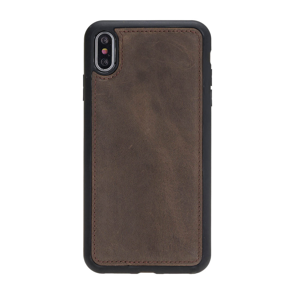 iPhone X / XS Mocha Leather Detachable Dual 2-in-1 Wallet Case with Card Holder - Hardiston - 7