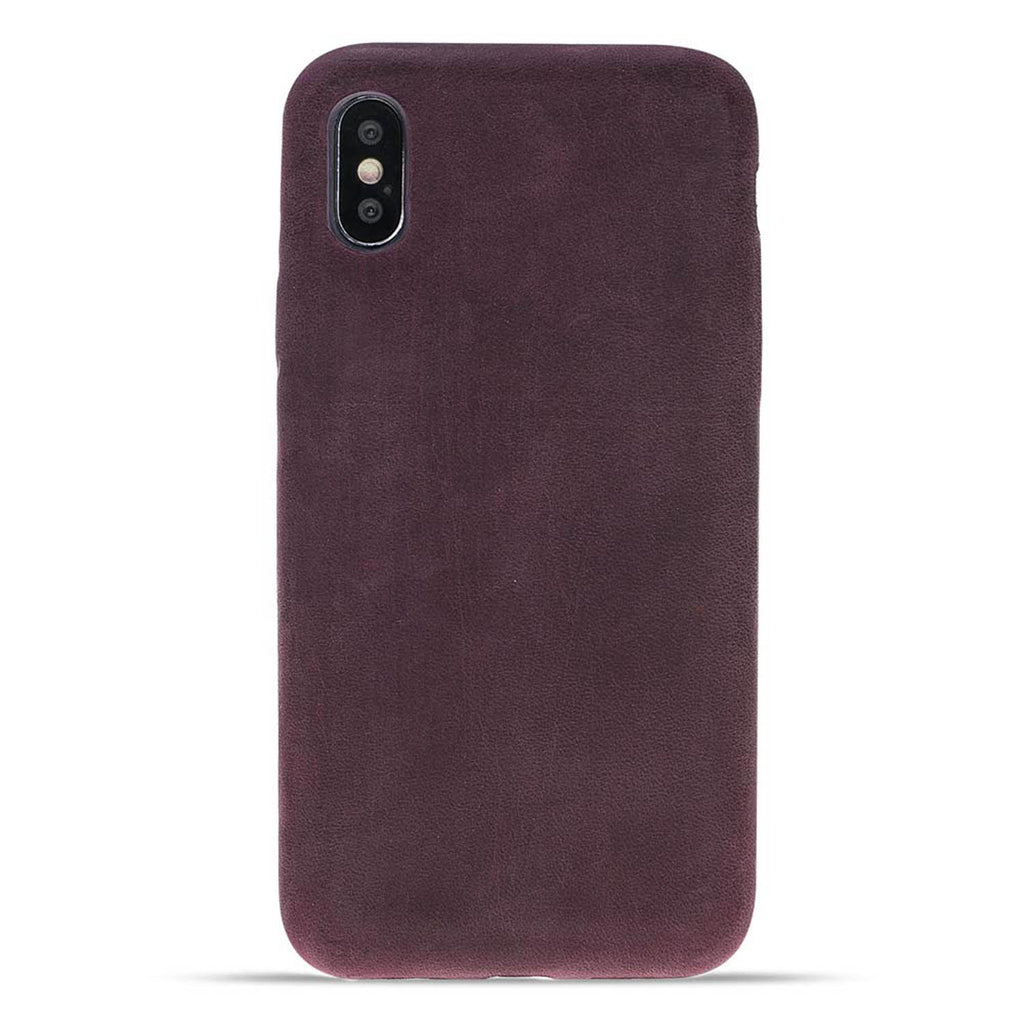 iPhone X / XS Purple Leather Snap-On Case - Hardiston - 1