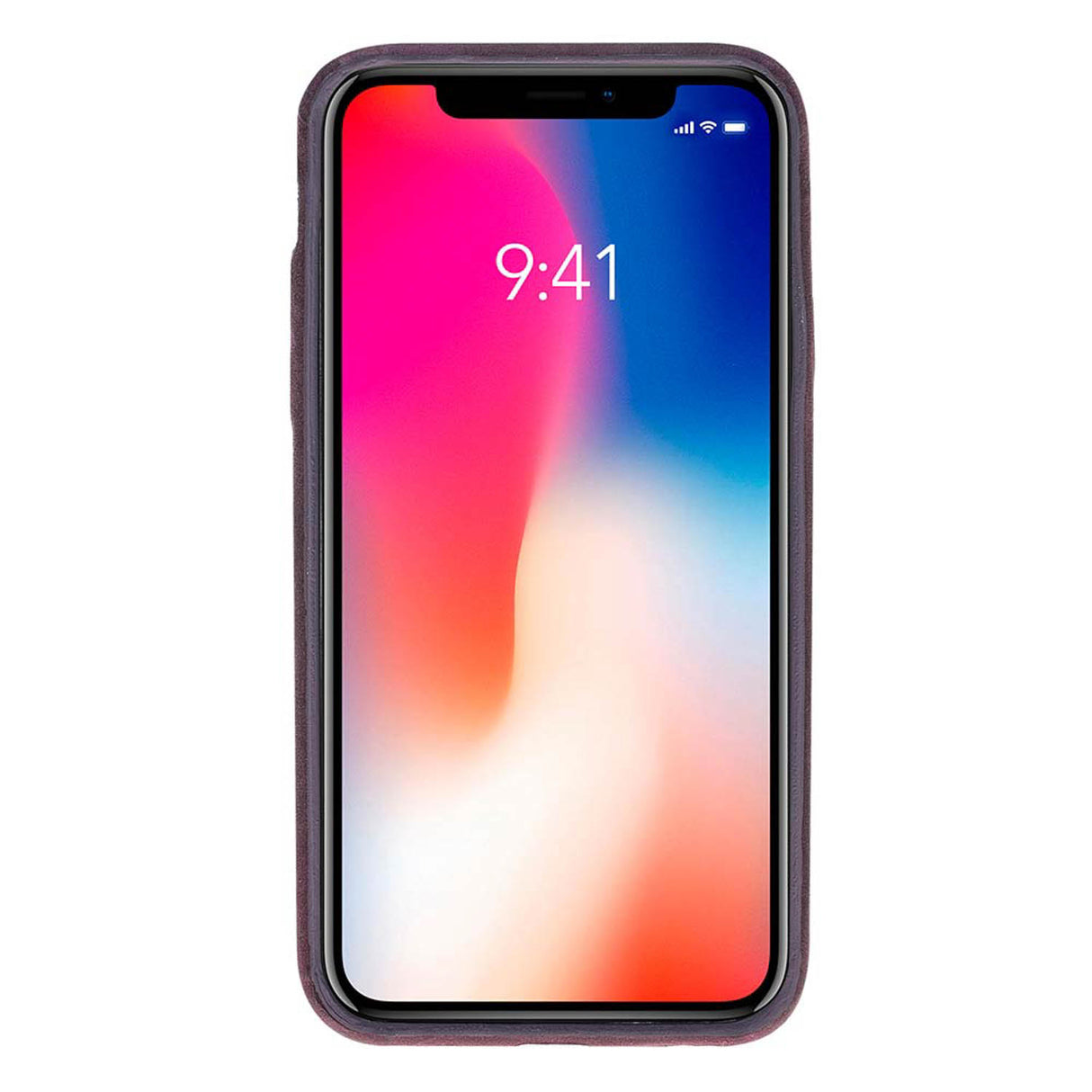 iPhone X / XS Purple Leather Snap-On Case - Hardiston - 2