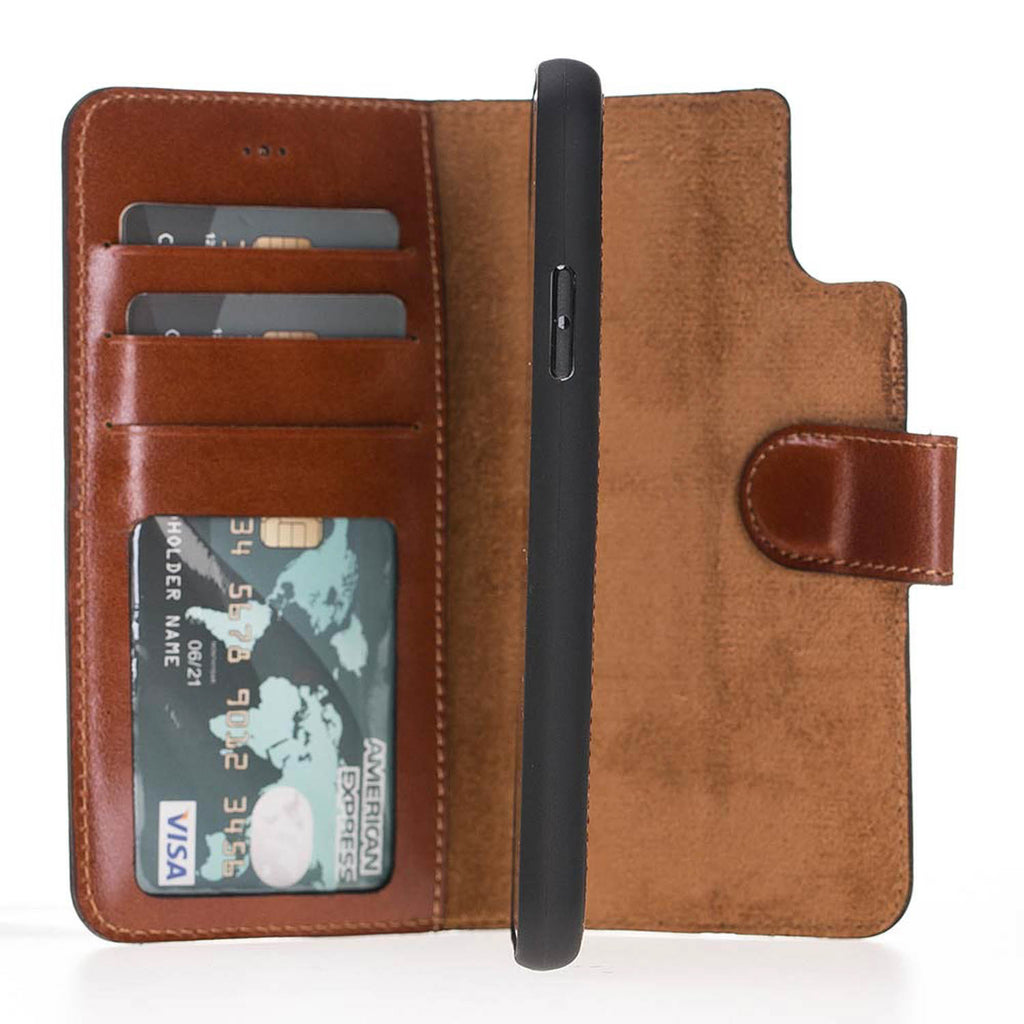 iPhone X/XS Russet Leather Detachable 2-in-1 Wallet Case with Card Holder - Hardiston - 3