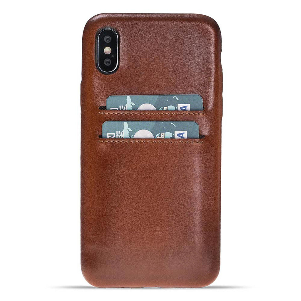 iPhone X-XS Russet Leather Snap-On Case with Card Holder - Hardiston - 1