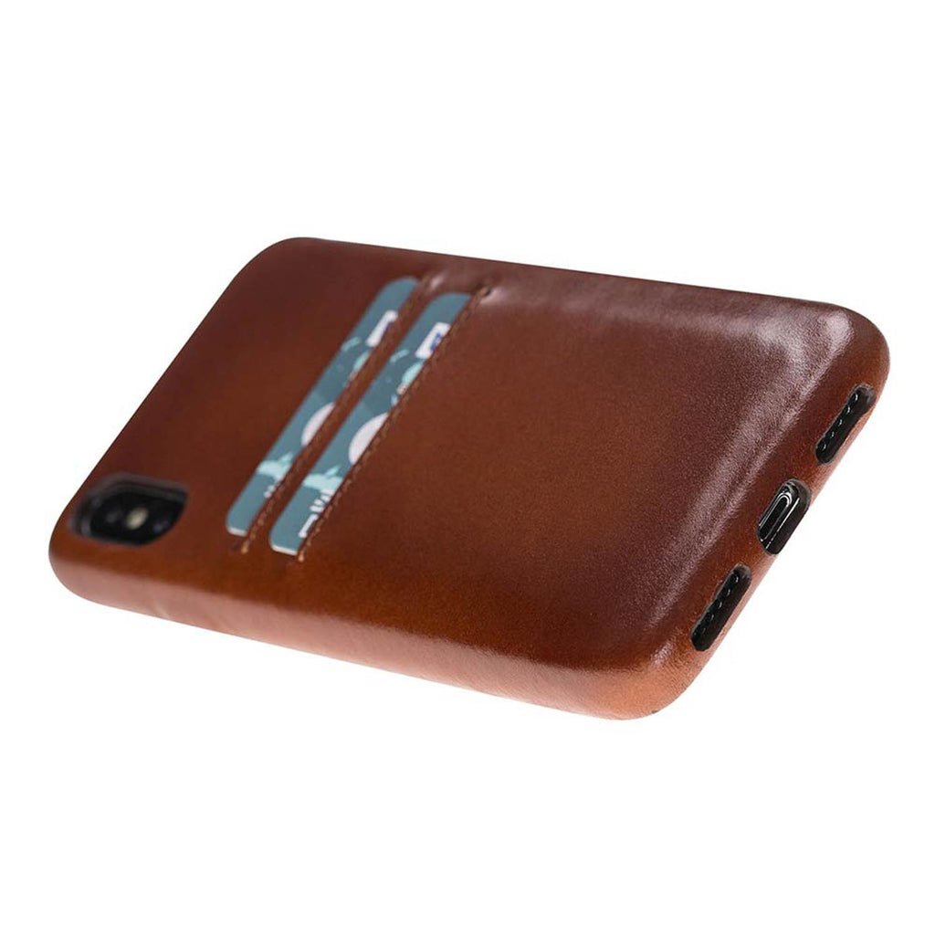 iPhone X-XS Russet Leather Snap-On Case with Card Holder - Hardiston - 4