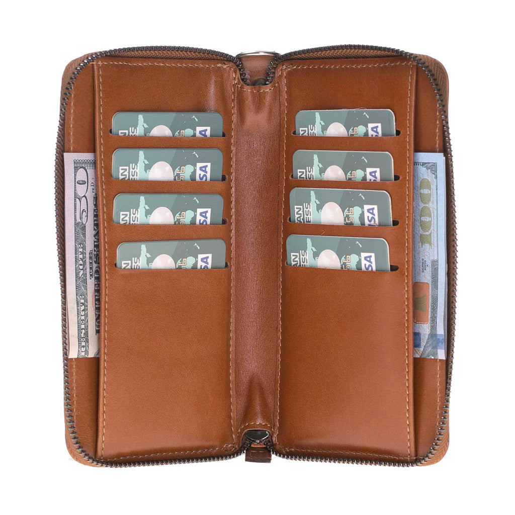 iPhone X / XS Russet Leather 2-in-1 Wallet Purse with Card Holder - Hardiston - 1