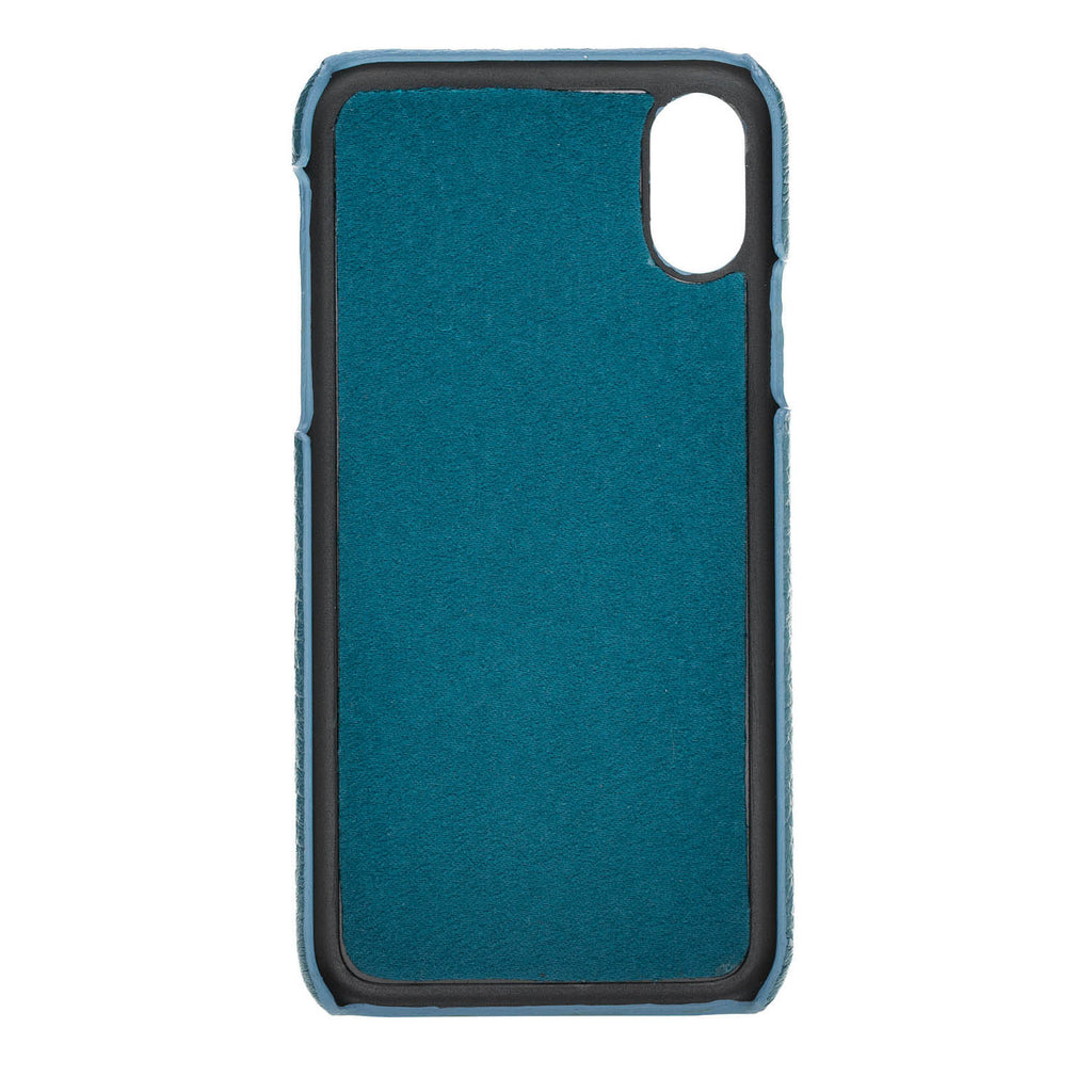 iPhone X-XS Turquoise Leather Snap-On Case with Card Holder - Hardiston - 4