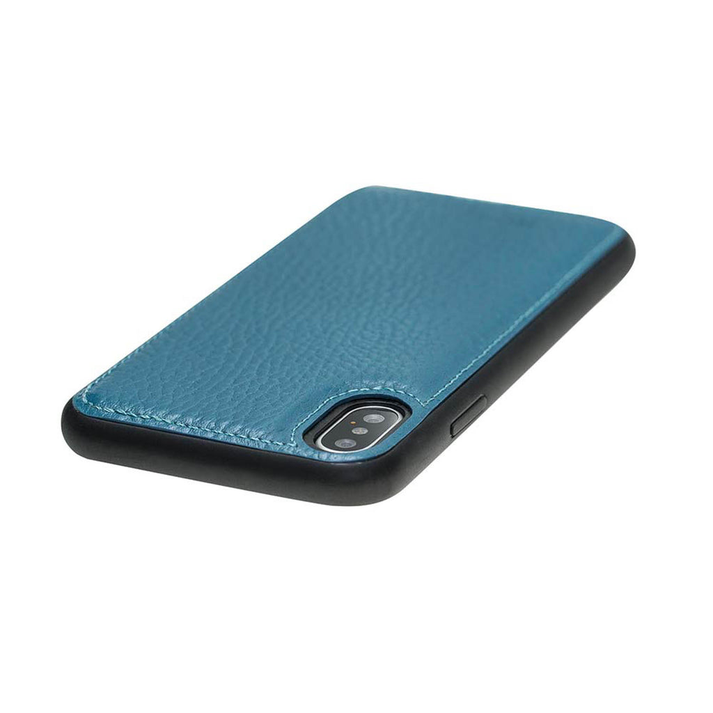iPhone X / XS Turquoise Leather Snap-On Flex Case - Hardiston - 5