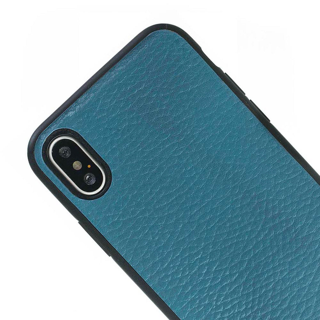 iPhone X / XS Turquoise Leather Snap-On Flex Case - Hardiston - 6