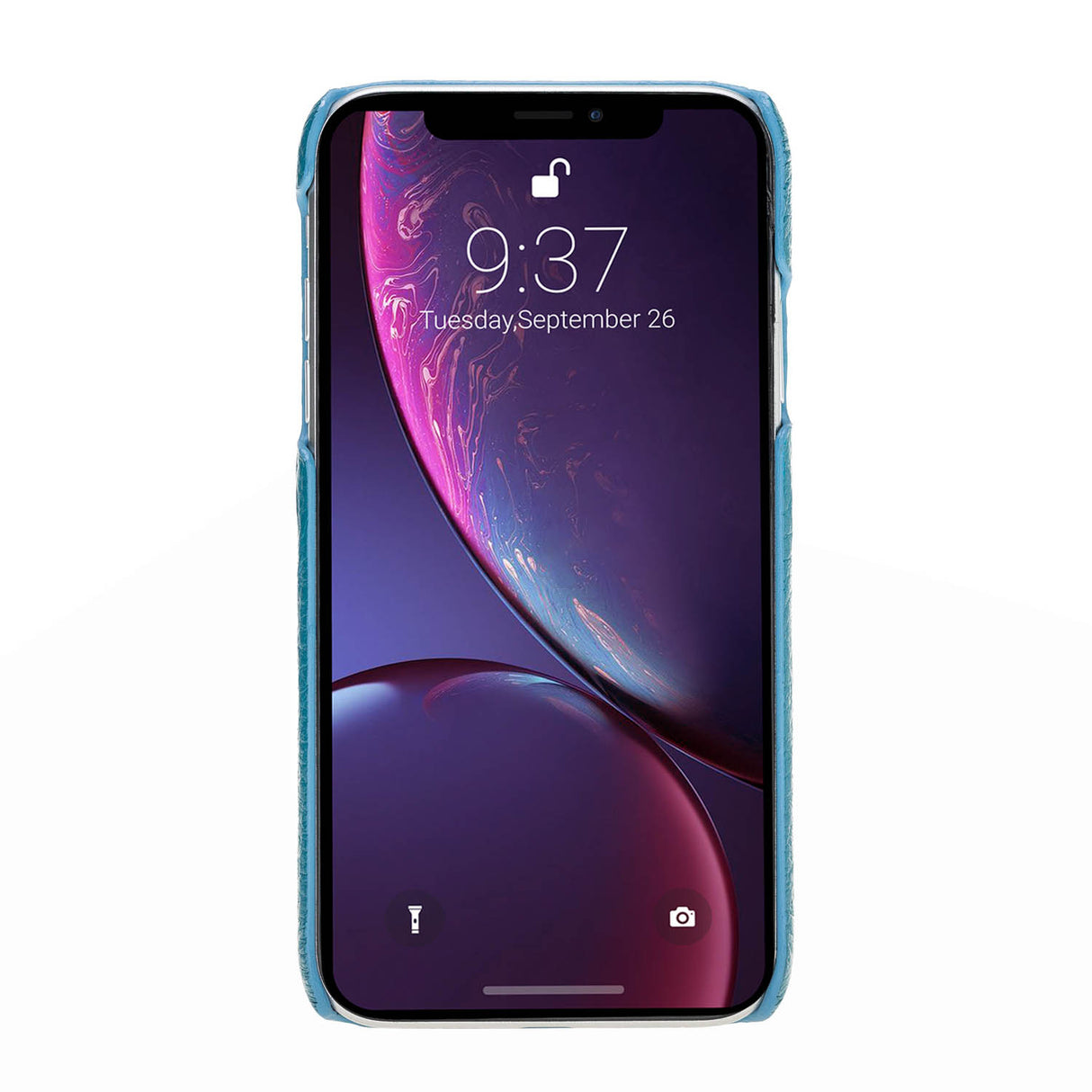 iPhone XR Turquoise Leather Snap-On Case with Card Holder - Hardiston - 3