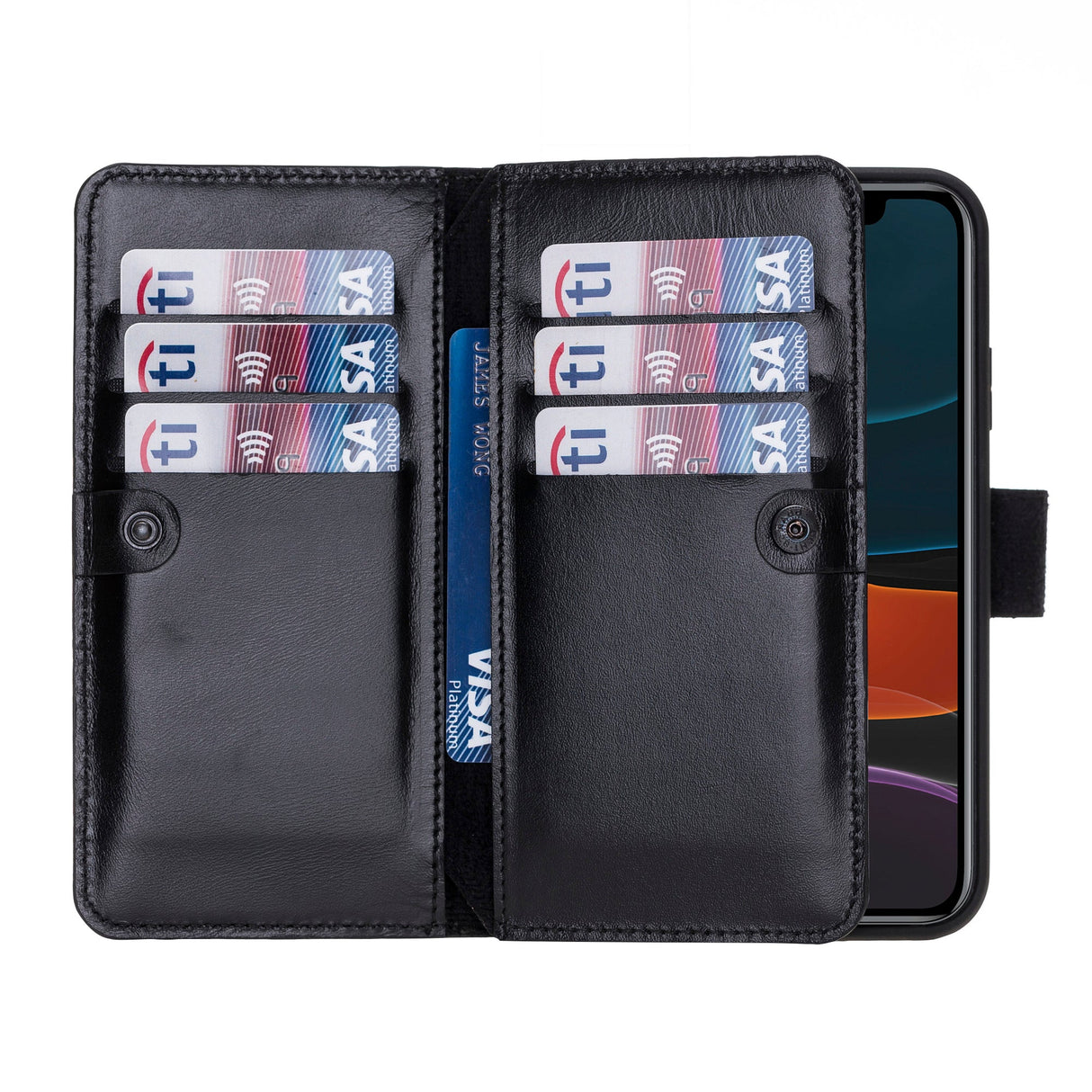 iPhone 11 Dual Fold Magnetic Detachable Leather Wallet Case by Hardiston - premium iPhone 11 Cases