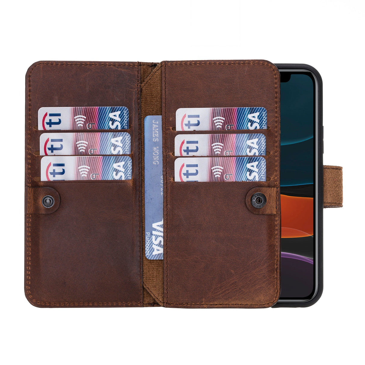 iPhone 11 Pro Dual Fold Magnetic Detachable Leather Wallet Case by Hardiston - premium iPhone 11 Cases