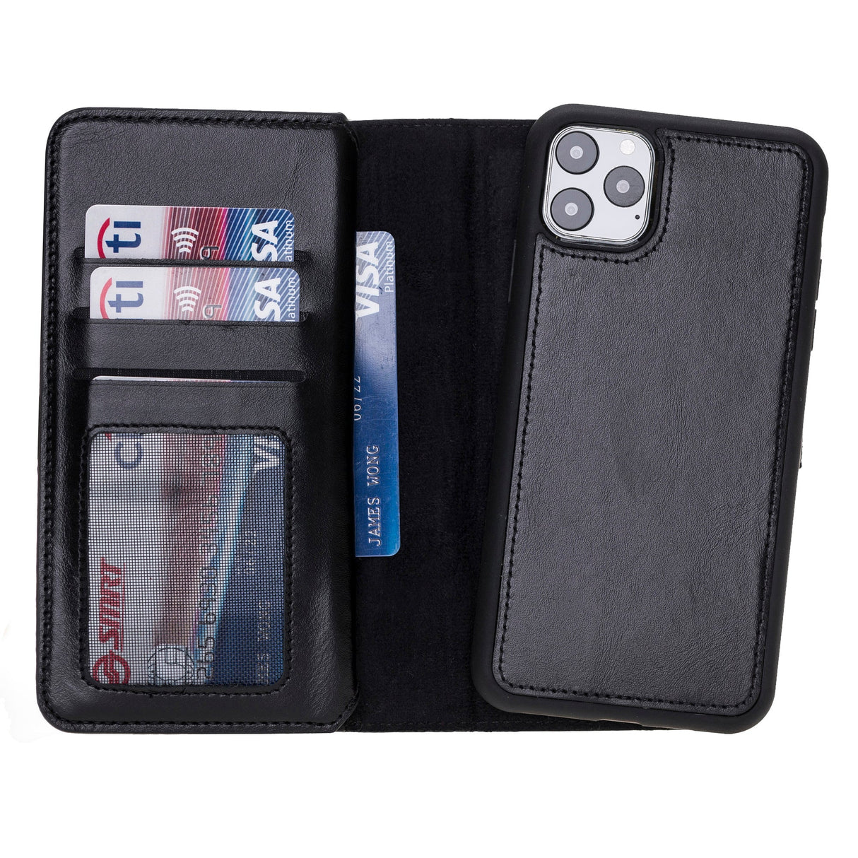 iPhone 11 Pro Max Dual Fold Magnetic Detachable Leather Wallet Case by Hardiston - premium iPhone 11 Cases