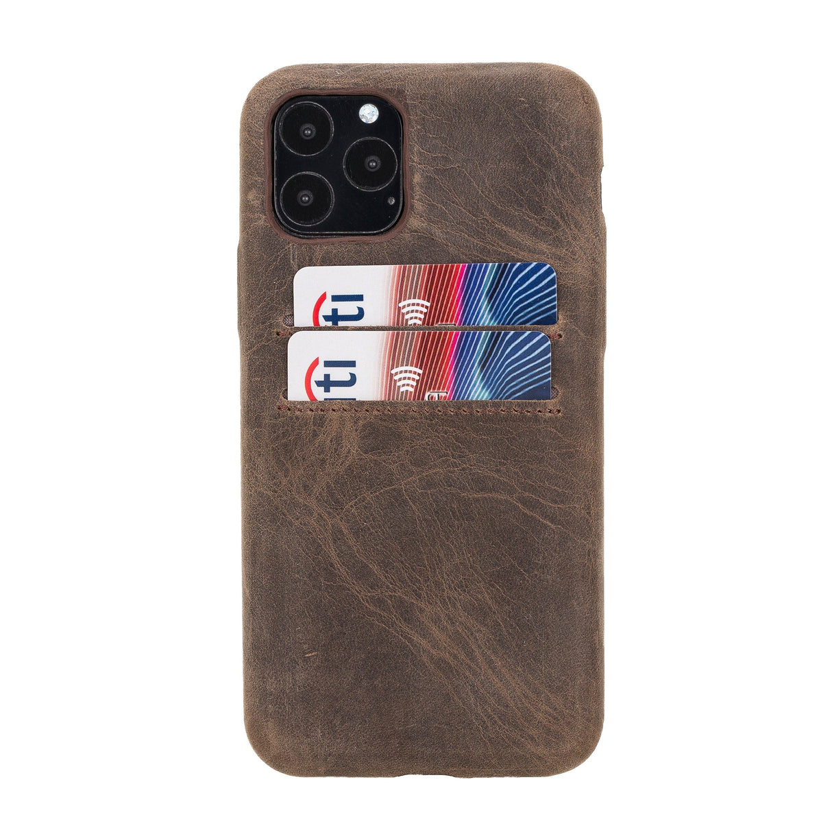 iPhone 11 Pro Snap - on Full Cover Leather Case with Credit Card Slots by Hardiston - premium iPhone 11 Cases