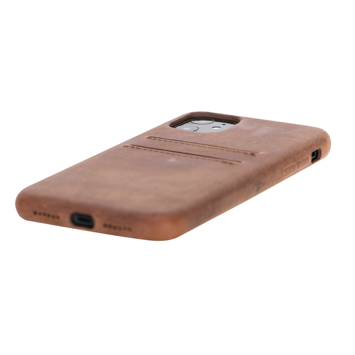 iPhone 11 Snap - on Full Cover Leather Case with Credit Card Slots by Hardiston - premium iPhone 11 Cases