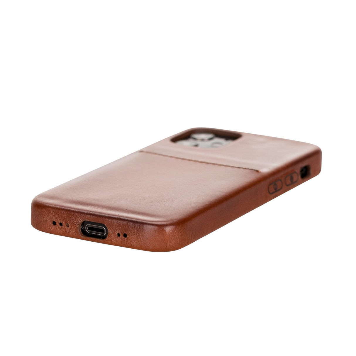 iPhone 12 Mini Snap - on Full Cover Leather Case with Credit Card Slots by Hardiston - premium iPhone 12 Cases