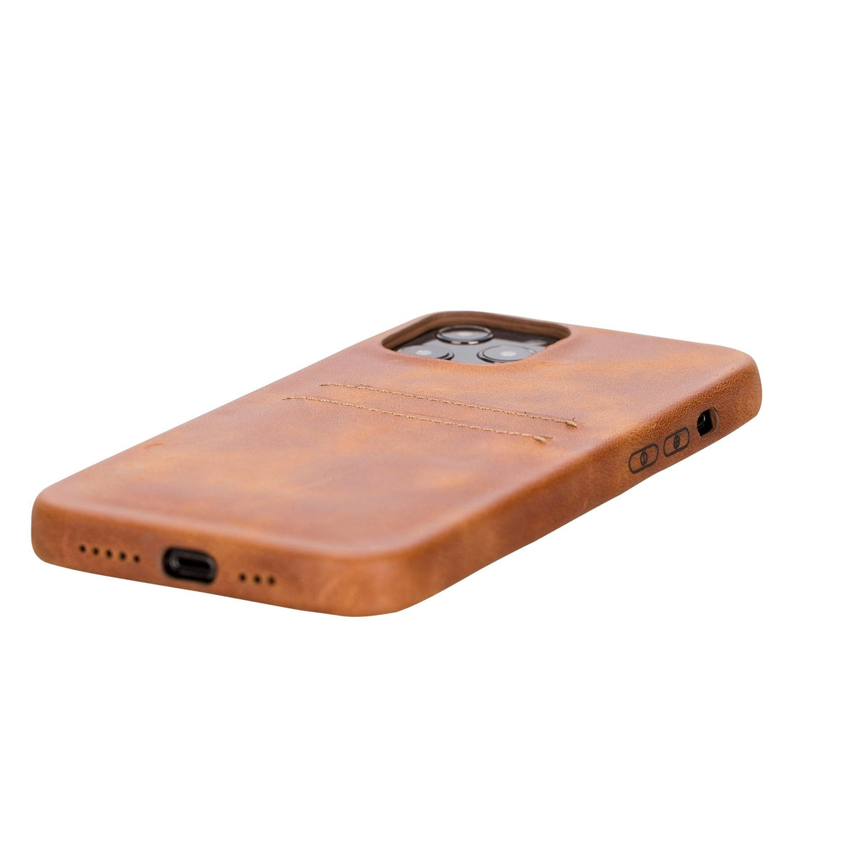 iPhone 12 Pro Max Snap - on Full Cover Leather Case with Credit Card Slots by Hardiston - premium iPhone 12 Cases