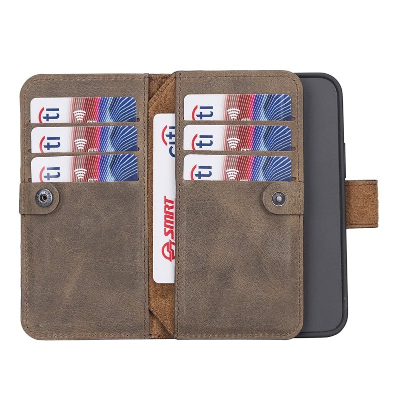 iPhone 13 Mini Leather Dual Wallet Case by Hardiston - premium iPhone 13 Cases